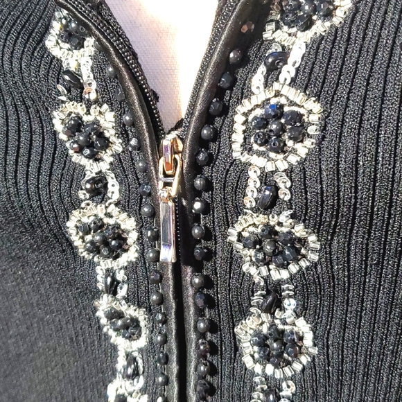 COPY - Cache- NWT 🔥●GORG● Women's Cardigan shawl collar iridescent beads ribbed… - Picture 4 of 6